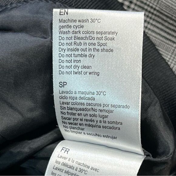 Mens Fox Zip Up Plaid Black White Bomber Long Sleeve sz 1 unisex shacket - Picture 7 of 10